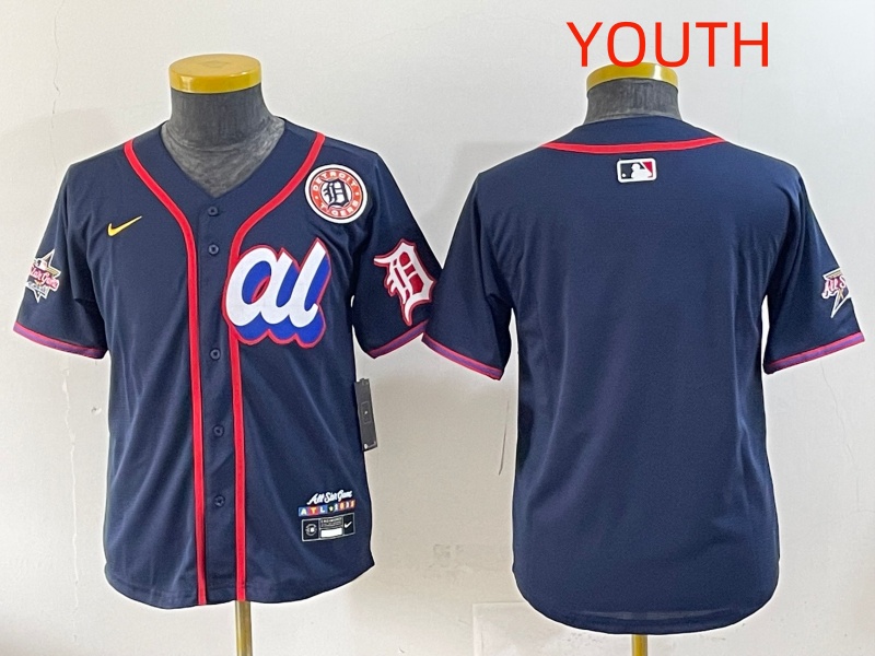 Youth 2025 Detroit Tigers blank Drak Blue All star Nike MLB Jersey style 